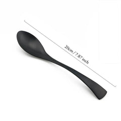 1-Pieces Matte Black Dinnerware Set Stainless Steel Flatware Cutlery Set Kitchen Accessories Tableware Set Dinner Scoop Fork set