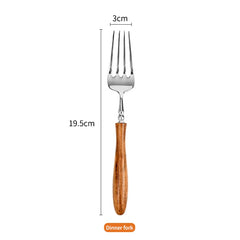 High-end Wooden Handle Tableware Set,304 Stainless Steel Metal Head, Easy to Clean,Steak Cutlery set