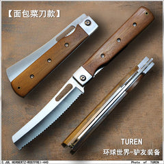 New Folding knives Wood Handle 4 PCS Kitchen Device Set 5CR15MOV Multi-tool Jackknife family Camping goods for kitchen Outdoor
