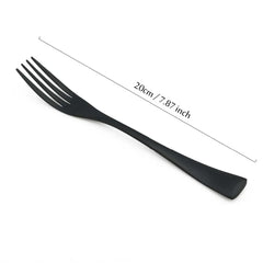 1-Pieces Matte Black Dinnerware Set Stainless Steel Flatware Cutlery Set Kitchen Accessories Tableware Set Dinner Scoop Fork set