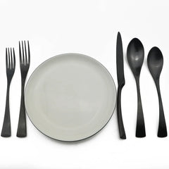 1-Pieces Matte Black Dinnerware Set Stainless Steel Flatware Cutlery Set Kitchen Accessories Tableware Set Dinner Scoop Fork set