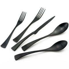 1-Pieces Matte Black Dinnerware Set Stainless Steel Flatware Cutlery Set Kitchen Accessories Tableware Set Dinner Scoop Fork set