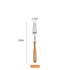 High-end Wooden Handle Tableware Set,304 Stainless Steel Metal Head, Easy to Clean,Steak Cutlery set