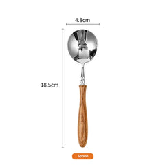 High-end Wooden Handle Tableware Set,304 Stainless Steel Metal Head, Easy to Clean,Steak Cutlery set