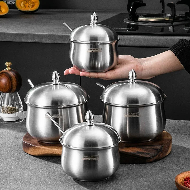 Stainless steel seasoning jar Household kitchen pepper salt seasoning jar kitchen utensils