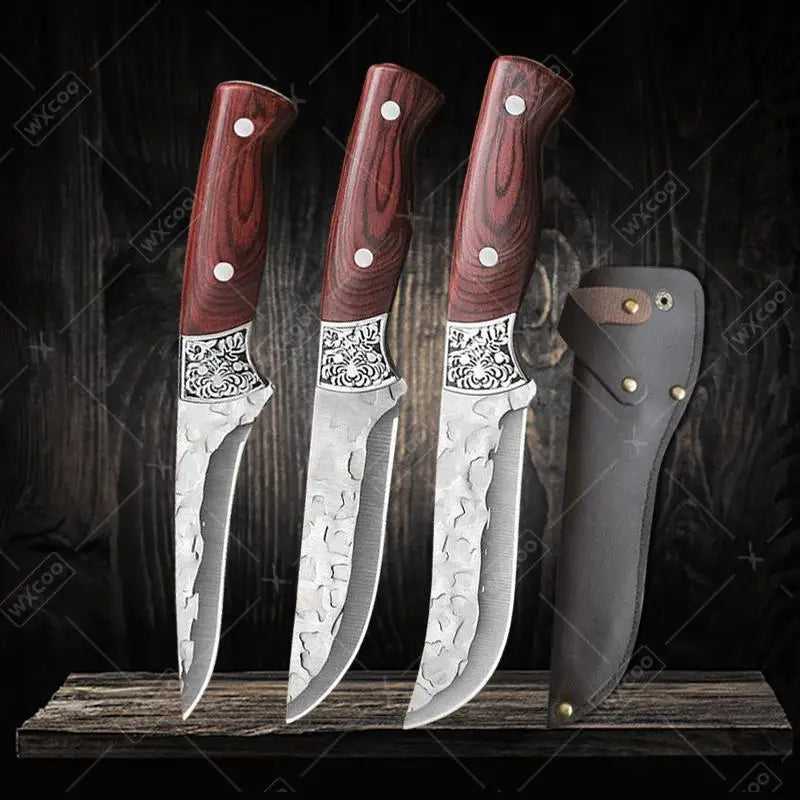 Hand Forged Butcher Knife Set Kitchen Supplies Professional Meat Cleaver Chef Kitchen Knife Multifunctional Boning Knife 1~3pcs