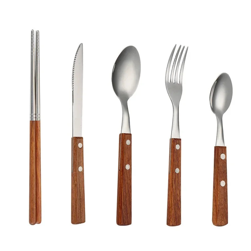 Stainless Steel Luxury Western Dinner Set - Silver Cutlery Set, Gold Fork, Spoon, Knife for Kitchen Tableware