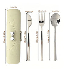 Stainless Steel Portable Tableware Set With Knife, Fork And Spoon Storage Case. Safe and Durable, Ideal For Travel and Picnics