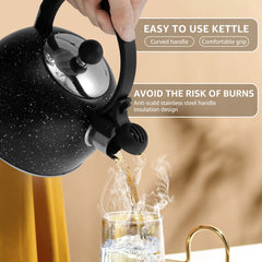 Whistling Kettle Stainless Steel Stove Top Kettle Rapid Boiling Stove Top Teapots with Whistle Spout for Gas Induction Cooker
