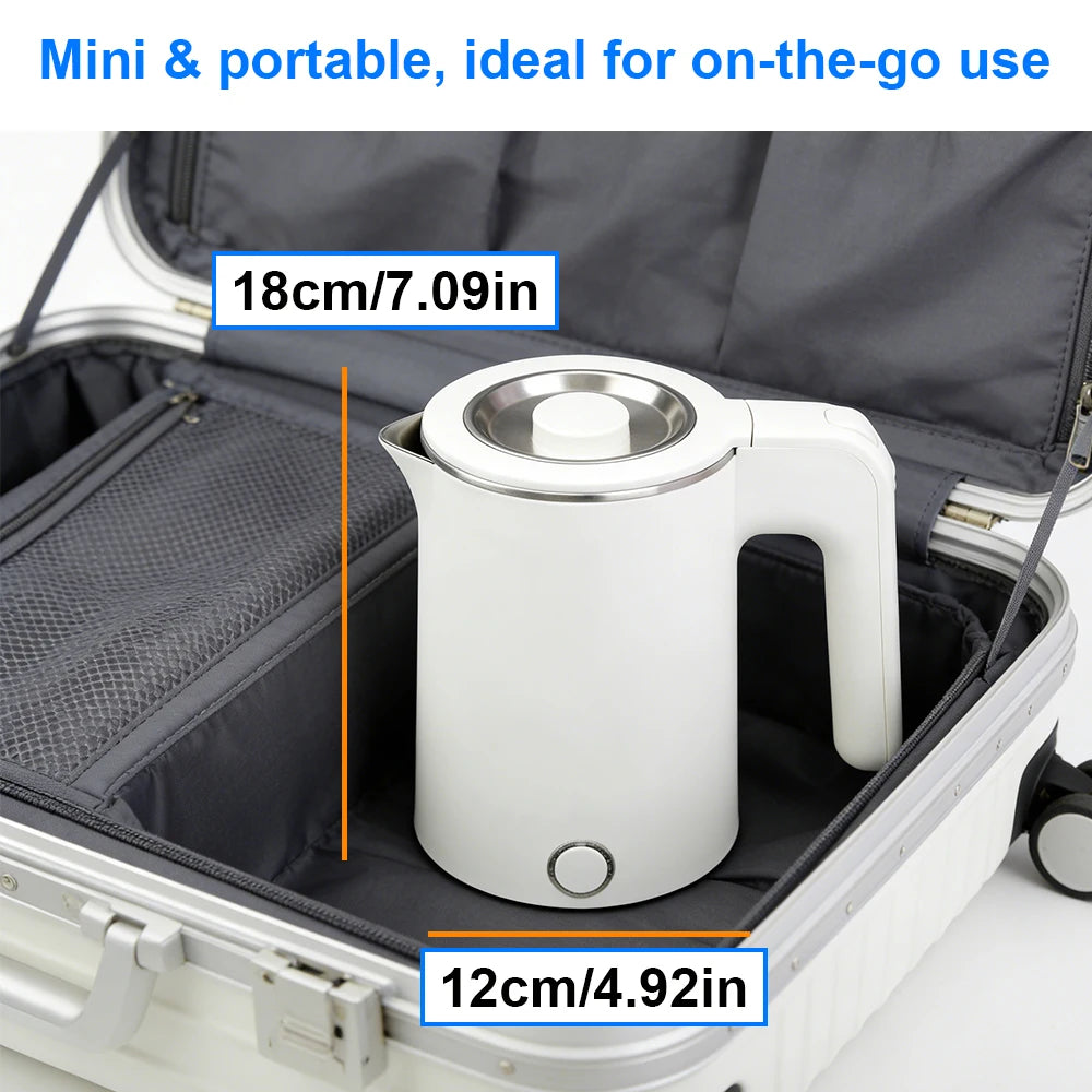 1.0L  Travel Electric Kettle Portable  Stainless Steel Automatic Power Water Boiler  For Trip Camping Abroad Smart Kettle Pot
