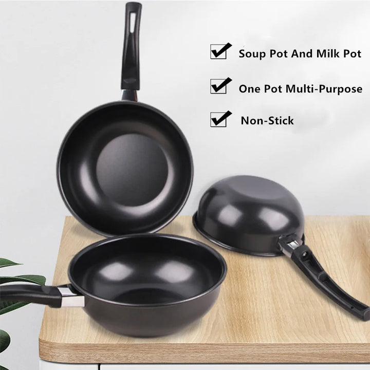 Mini Soup Pan Frying Pan Cooking Pan Non Stick Iron Frying Pan Pancake Egg Pan With Kitchen Small Tool Long Handled Frying Pan