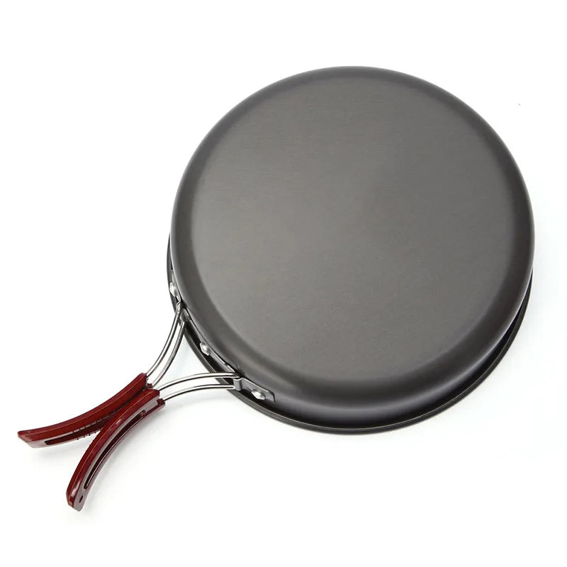 Camping Fry Pan Alloy Ultralight Cooking Pan 18cm 20cm Folding Handle