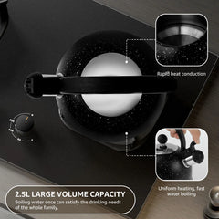 Whistling Kettle Stainless Steel Stove Top Kettle Rapid Boiling Stove Top Teapots with Whistle Spout for Gas Induction Cooker