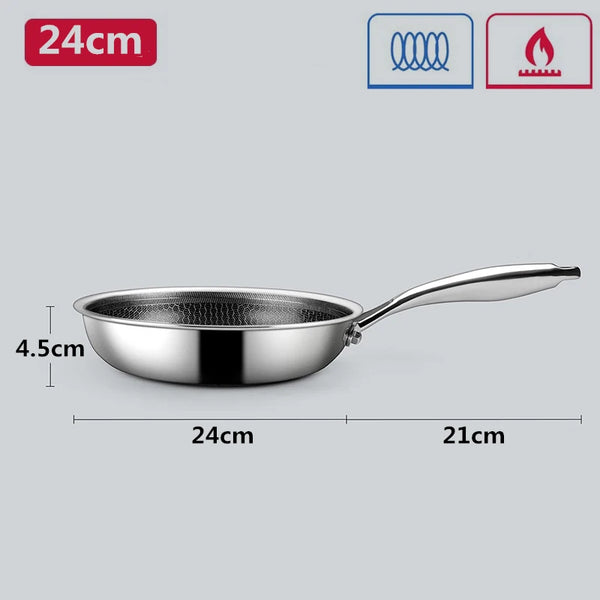20 24 28cm Nonstick Frying Pan Stainless Steel Cooking Skillet PFOA Free Hybrid Frying Pan Kitchen Fry Pan Dishwasher Safe JT562
