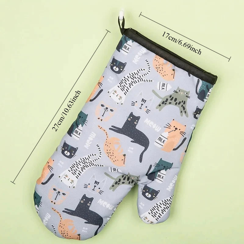 Heat Resistant Microwave Oven Mitts Gloves Anti Scald Insulation Non Slip Kitchen Baking Tools