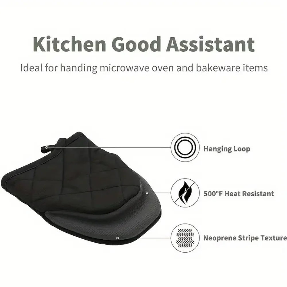Oven Mitts 500°F Heat Resistant Oven Mitts, Non-Slip Grilling Mitts, Kitchen Safe Cooking Mitts