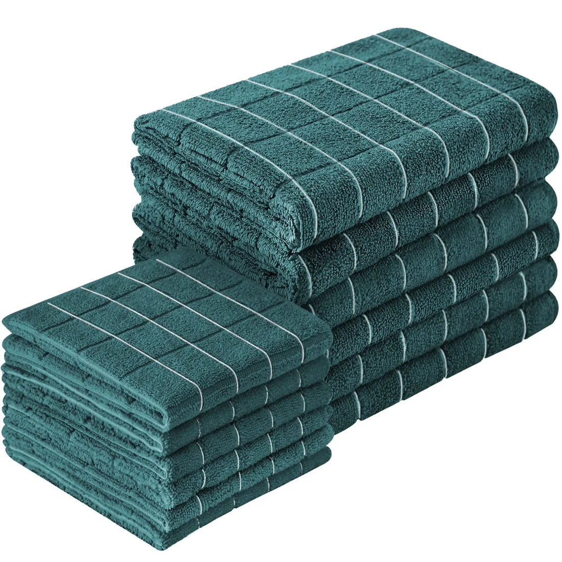 12pcs Microfiber Kitchen Towels and Dishcloths Set, 26 X 18 Inch and 12 X 12 Inch, Bulk Lint Free Dish Towels for Drying Dishes