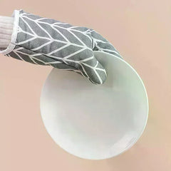 Oven Baking Gloves Oven Mitts Microwave Oven Gloves High-temperature Resistant Cotton Linen Gloves Kitchen Baking Tools Bakeware