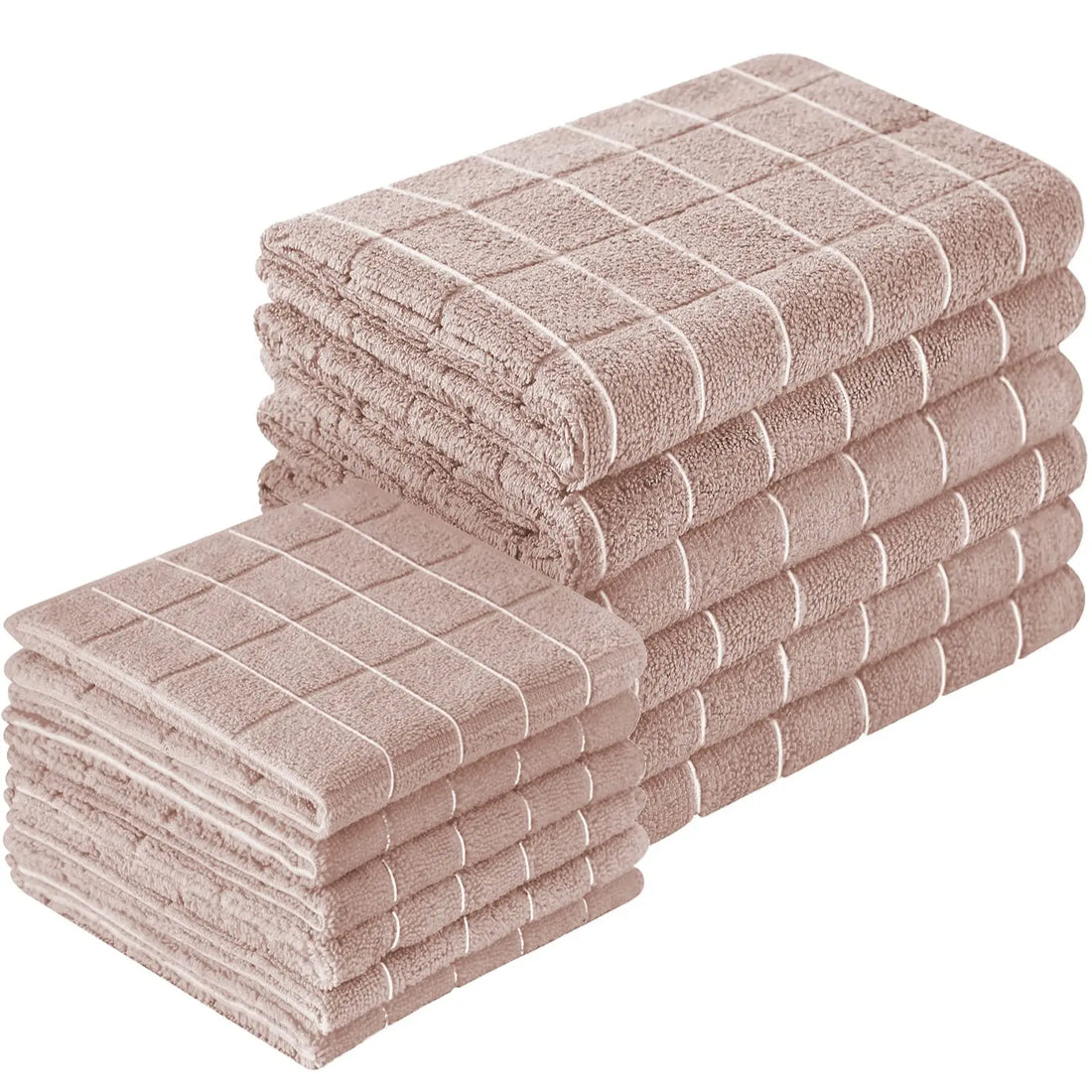 12pcs Microfiber Kitchen Towels and Dishcloths Set, 26 X 18 Inch and 12 X 12 Inch, Bulk Lint Free Dish Towels for Drying Dishes