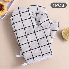 Oven Baking Gloves Oven Mitts Microwave Oven Gloves High-temperature Resistant Cotton Linen Gloves Kitchen Baking Tools Bakeware