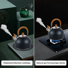 2/2.5/3L Stainless Steel Whistling Kettle Rustproof Stove Top Water Kettle with Anti-hot Handle Lightweight Stove Top Tea Pots