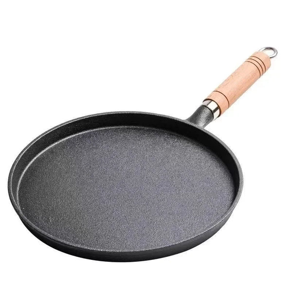 26cm Cast Iron Frying Pan Uncoated Non-stick Egg Pancake PanCrepe Maker Steak Frying Pot Gas Induction Cooker Kitchen Cookware