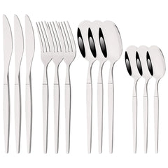 12Pcs Stainless Steel Dinnerware Set Golden Cutlery Spoon Fork Knife Western Cutlery Silverware Flatware Tableware Supplies