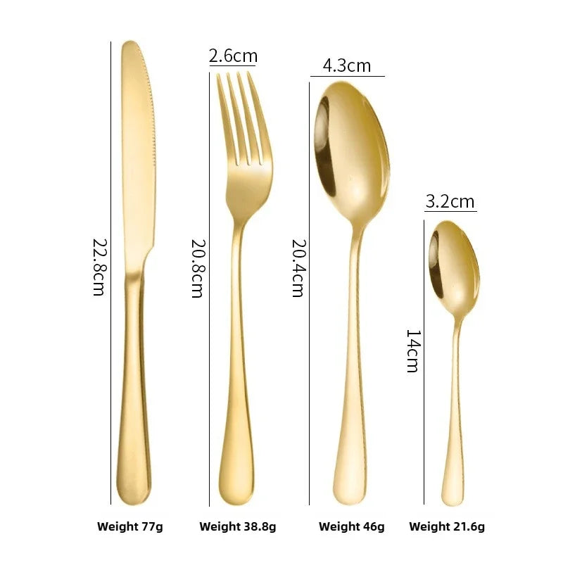 Silverware Set for 6,24 Piece Stainless Steel Flatware Utensils Cutlery Set Including Steak Knife Fork and Spoon,Dishwasher Safe