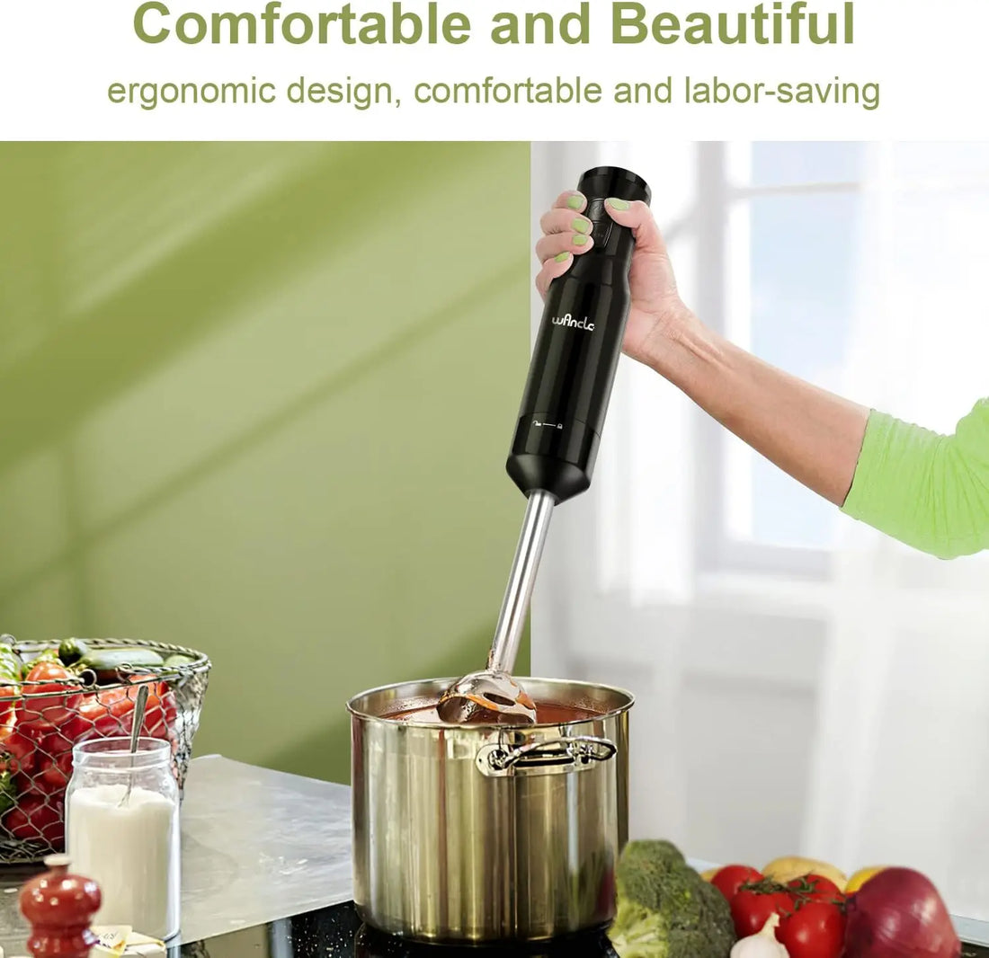 Hand Blender, Immersion Blender with 2 Mixing Speed, Electric Handheld Mixer Portable Stick Mixer with Stainless Steel Blades