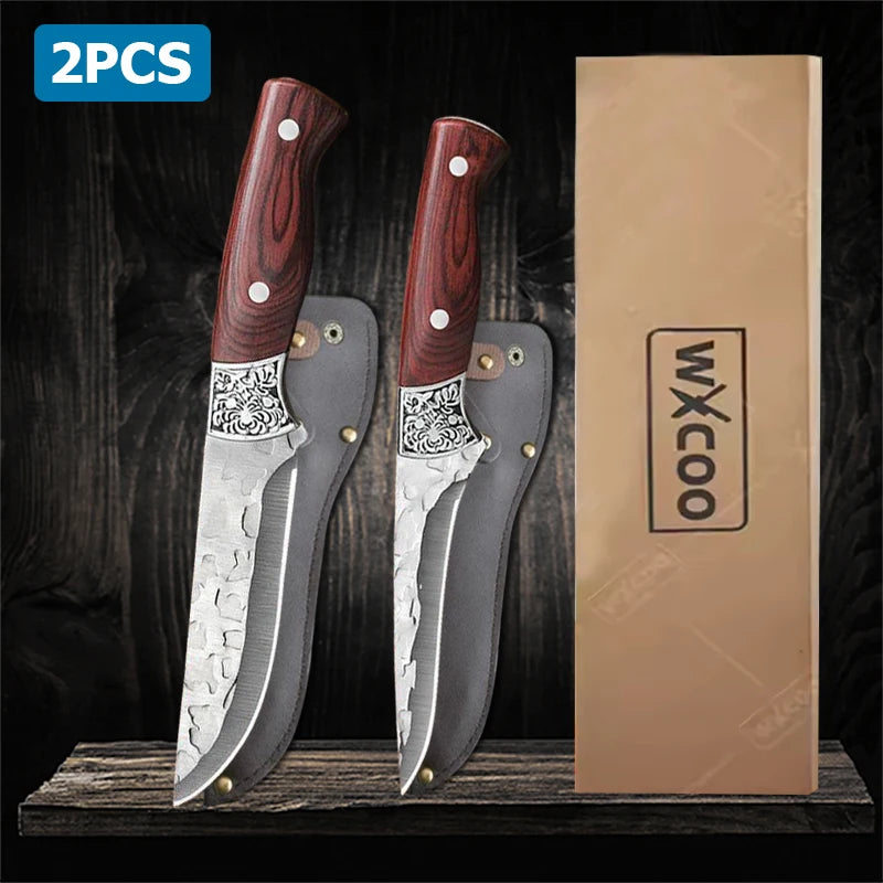 Hand Forged Butcher Knife Set Kitchen Supplies Professional Meat Cleaver Chef Kitchen Knife Multifunctional Boning Knife 1~3pcs