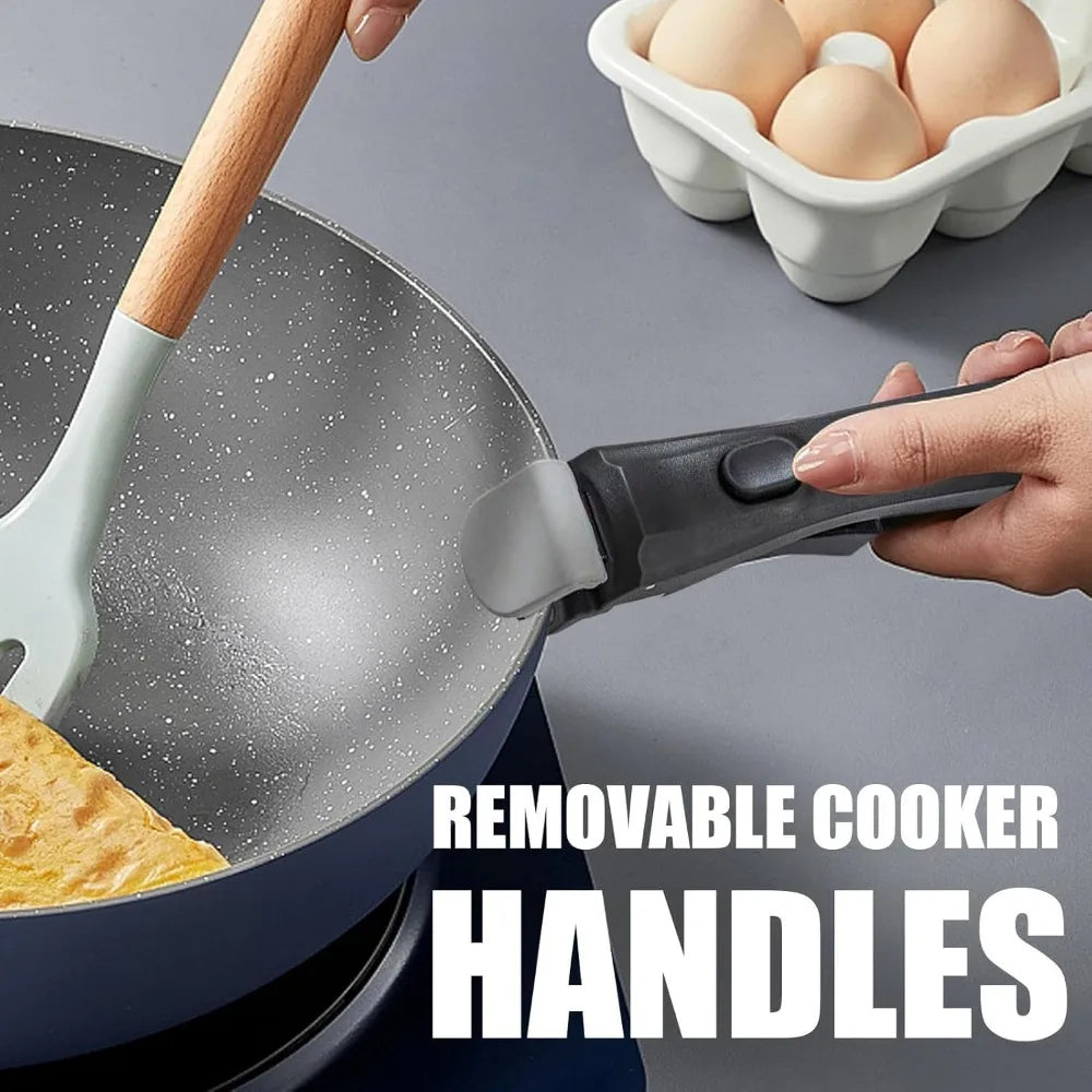 19cm Handle Cookware Set Replaceable Universal Pot Handle with Detachable Handle Suitable for Family Outdoor Camping Duo'g'n