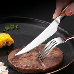 Kitchen Tableware Cutlery Set  Cutlery Set Stainless Steel Luxury Dinnerware Fork Spoon Knife Western Dinner Set Gold