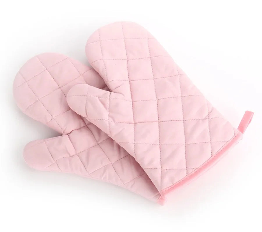 Oven Mitts 2 pcs Set,High Heat Resistant 500 Degree Extra Thicken Long Kitchen Cotton Oven Glove for Cooking