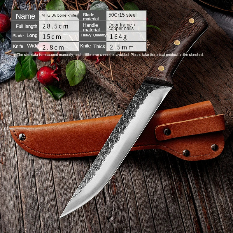 Forged Boning Knife Set Handmade Forged Chef Knife Professional Kitchen Knives Meat Slaughtering Butcher Knife Cooking Tools