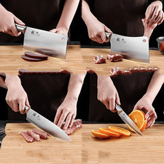 Kitchen knife set Kitchen knife board 2-in-1 kitchenware Complete slice and bone chopping chef knife commercial TB9195