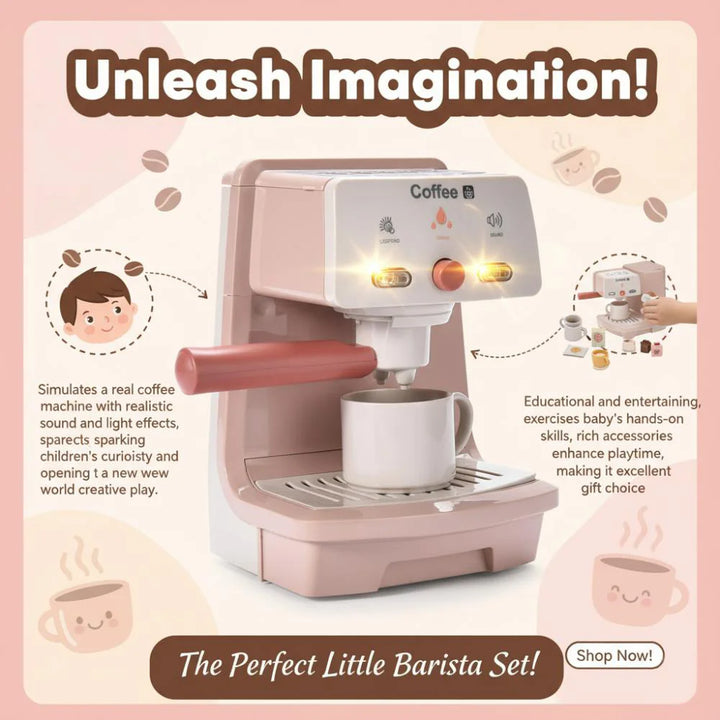 Coffee Maker Toy, Interactive Simulation, Light & Sound Effects, Perfect for Pretend Play