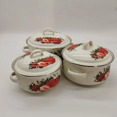 16cm 18cm 20cm 3piece Set Strawberry Enameled Cookware Set