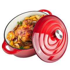 33cm Enameled Cast Iron Oval Dutch Oven for Braising Broiling Bread Baking 4L Saucepan Kitchen Utensil Cast Iron Casserole Dish