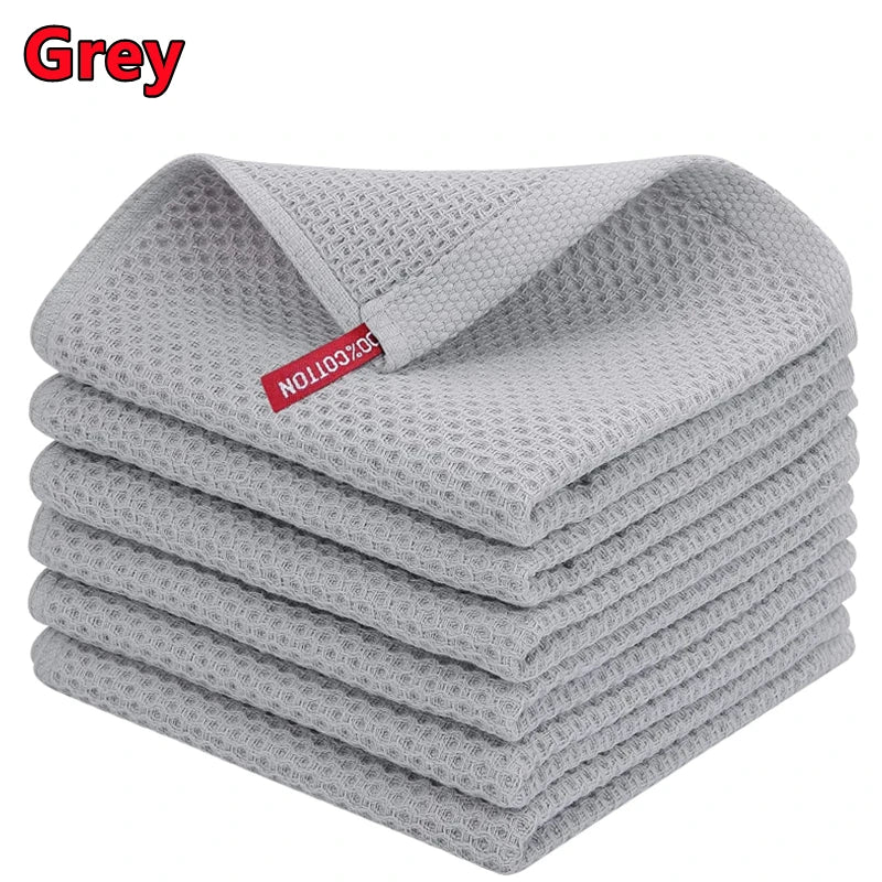 New 100% Cotton Dishcloth Ultra Soft Absorbent Kitchen Towel Household Cleaning Cloth Kitchen Tools Gadgets Wash Cloth Dish Rag