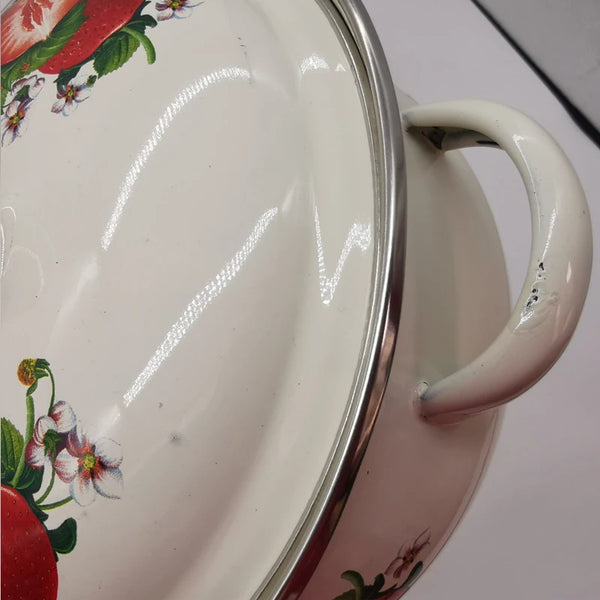 16cm 18cm 20cm 3piece Set Strawberry Enameled Cookware Set