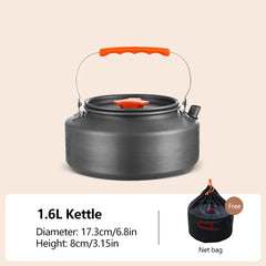 Camping Cookware Set Aluminum Portable Outdoor Tableware Cookset Cooking Kit Pan Bowl Kettle Pot Hiking BBQ Picnic Equipment