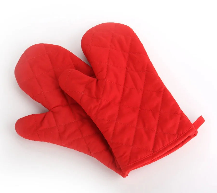Oven Mitts 2 pcs Set,High Heat Resistant 500 Degree Extra Thicken Long Kitchen Cotton Oven Glove for Cooking