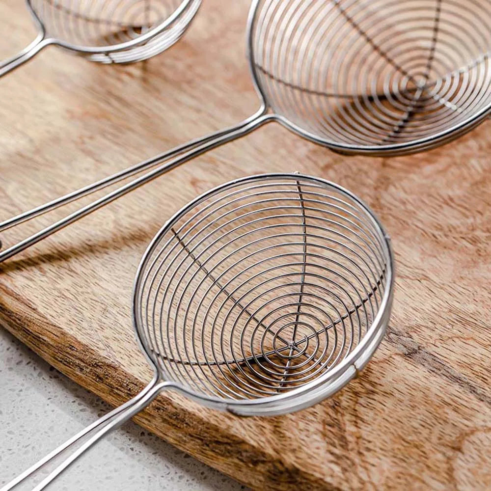 Long Handle Stainless Steel Kitchen Home Kitchen Gadget Cooking Tool Spider Strainer Skimmer Spoon Colander