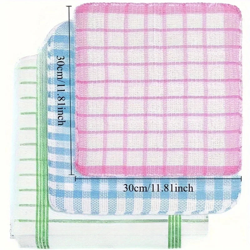 12pcs Dish Towels Featuring a Nest Design. They Dry Rapidly, Possess Excellent Water Absorption, Are Suitable for Hand Washing