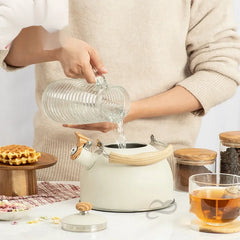 2.5L Electric Tourist Gas Stove Kettle With Whistle Stainless Steel Kitchen Home-appliance Camping Teapot Cookware Cooking Set