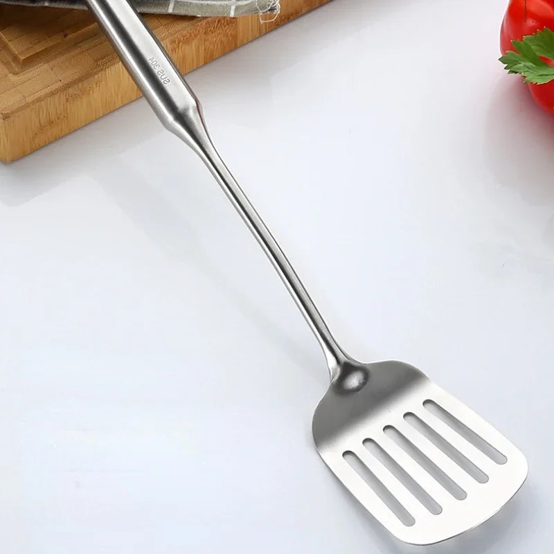 Long Handle Cooking Shovel, Rice Spoon, Stainless Steel Cooker Set, Household R Spaghetti Tool, Frying Shovel, Kitchen Gadget