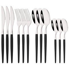 12Pcs Stainless Steel Dinnerware Set Golden Cutlery Spoon Fork Knife Western Cutlery Silverware Flatware Tableware Supplies