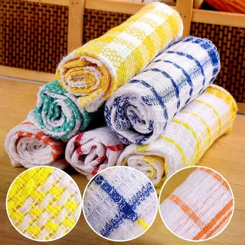 12pcs Dish Towels Featuring a Nest Design. They Dry Rapidly, Possess Excellent Water Absorption, Are Suitable for Hand Washing