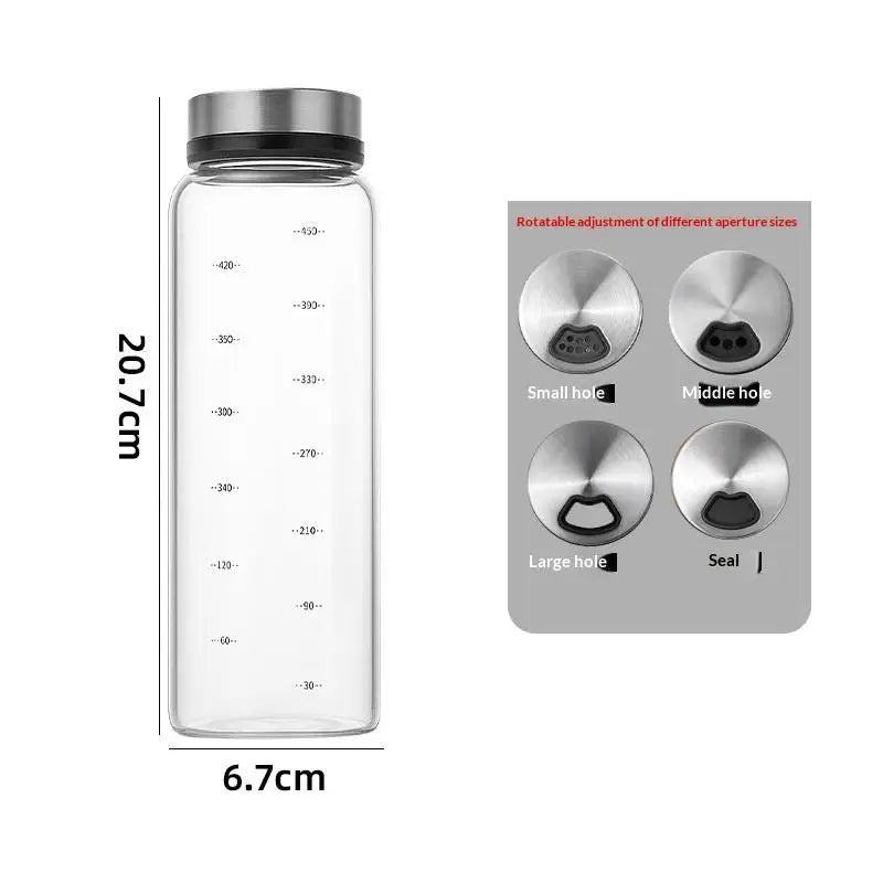 200/300/500ml High Borosilicate Glass Seasoning Can Salt Sesame Solid Condiment Seal Bottle Pepper Spice Shaker With Rotary Lid