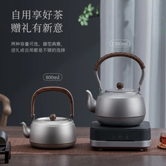 0.8/1/1.5L Pure Titanium Kettle With Anti-scalding Handle,Antibacterial And Anti-mold Cookware,Home/Outdoor Lightweight Teapot